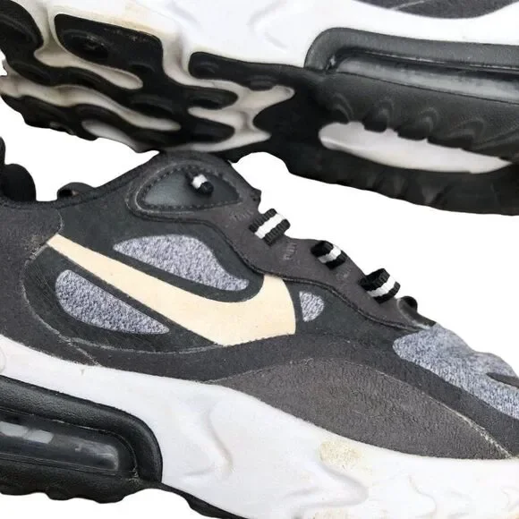NIKE Air Max 270 React Black Vast Grey Size 4 - Picture 7 of 16